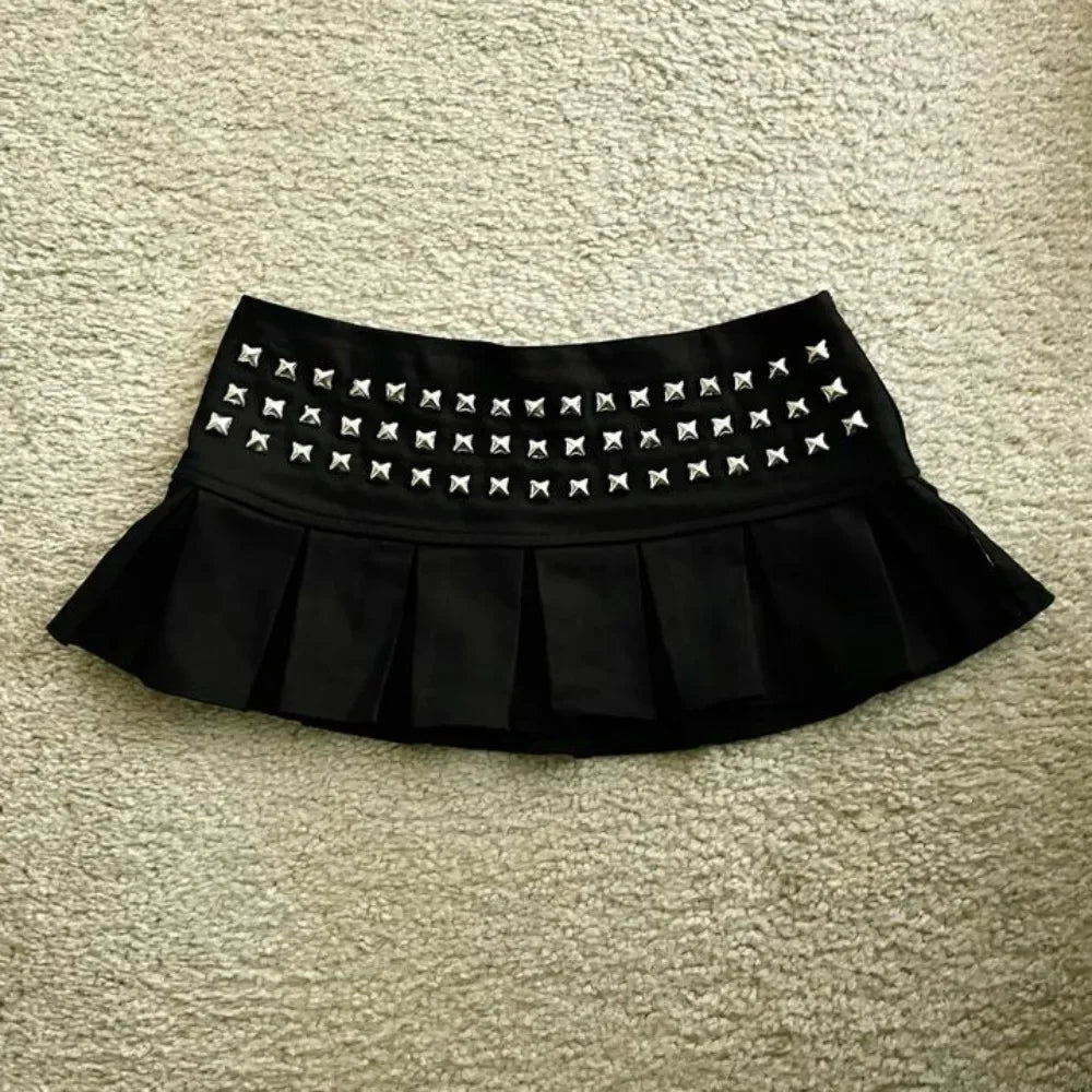 Y2K Punk Studded Mini Skirt