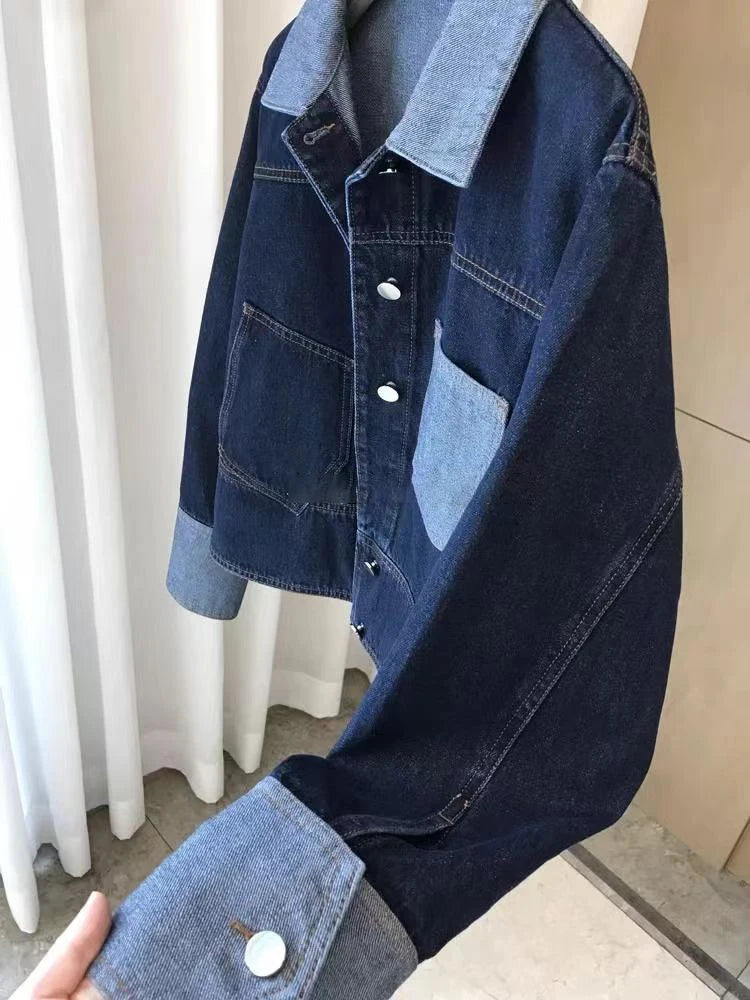 Retro Contrast Denim Jacket
