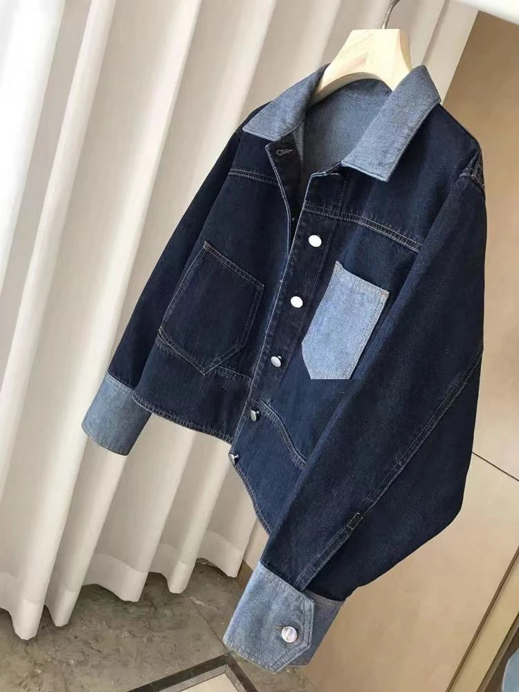 Retro Contrast Denim Jacket
