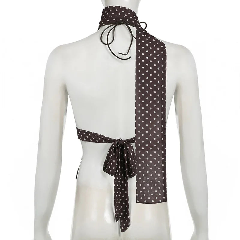Polka Dot Spaghetti Strap Camisole Top