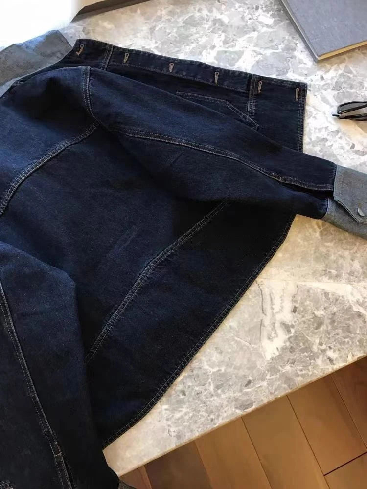 Retro Contrast Denim Jacket