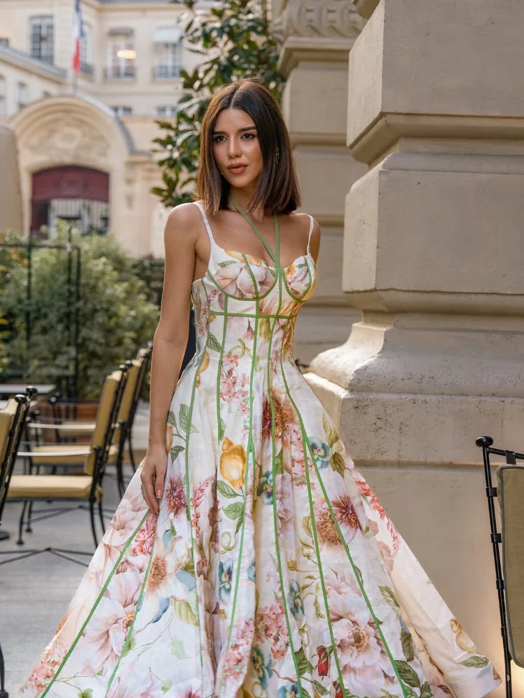 Floral Halter Maxi Dress
