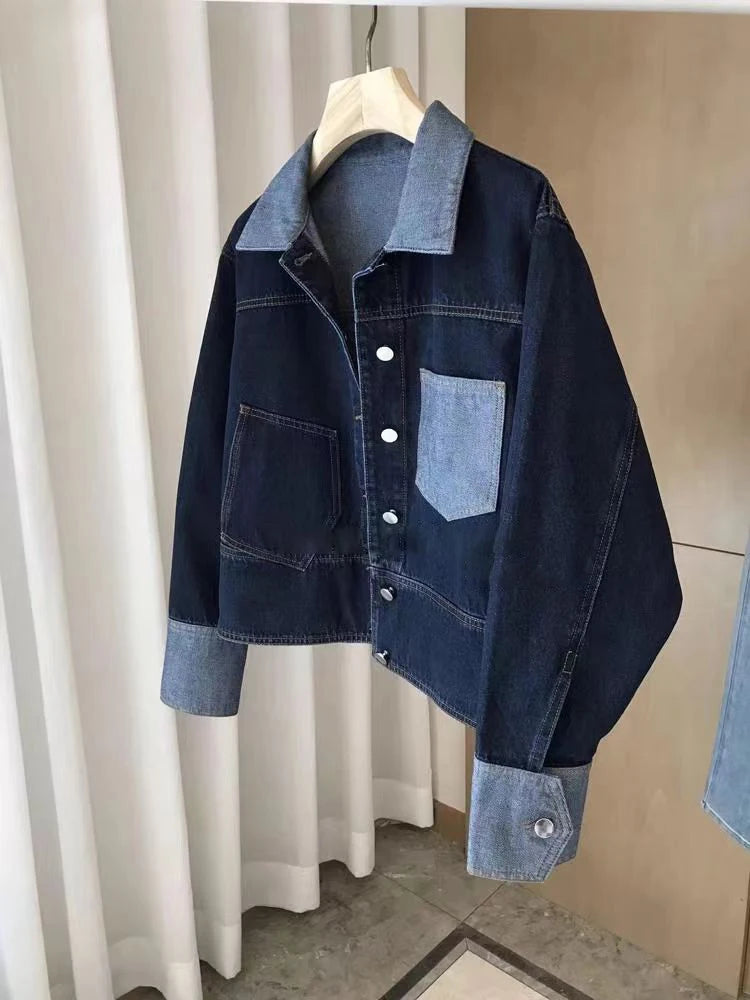 Retro Contrast Denim Jacket