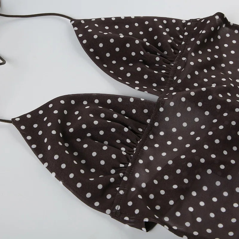 Polka Dot Spaghetti Strap Camisole Top