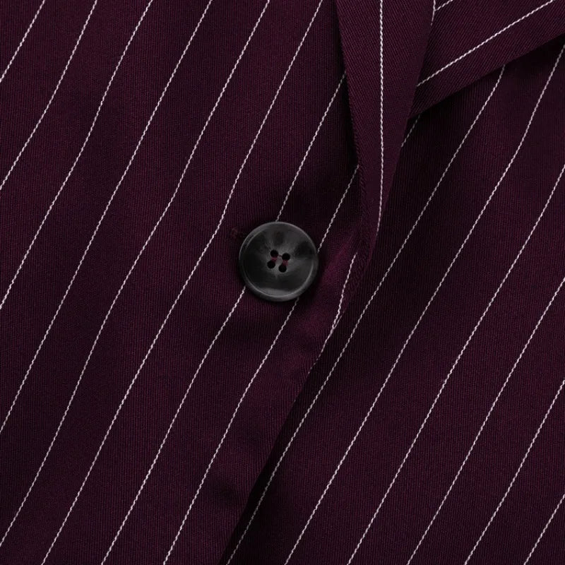 Burgundy Stripe Blazer Coat