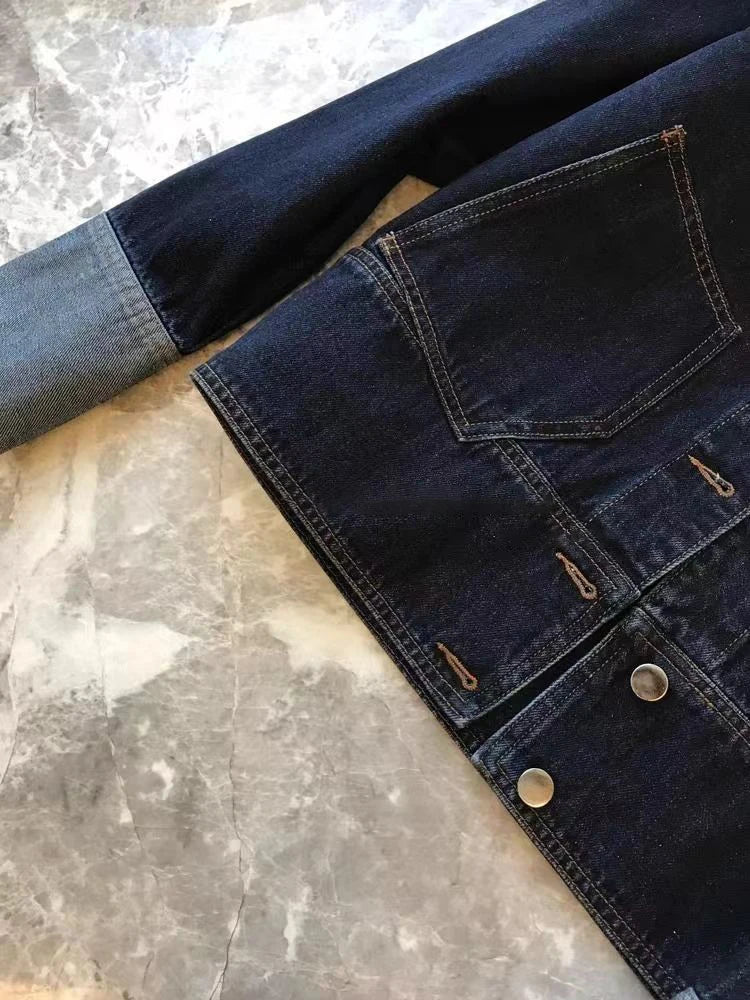 Retro Contrast Denim Jacket