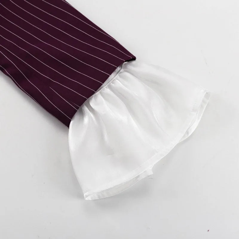 Burgundy Stripe Blazer Coat