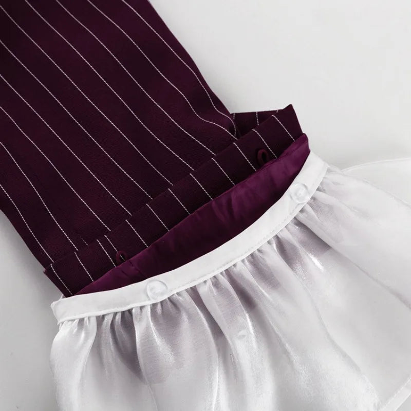 Burgundy Stripe Blazer Coat