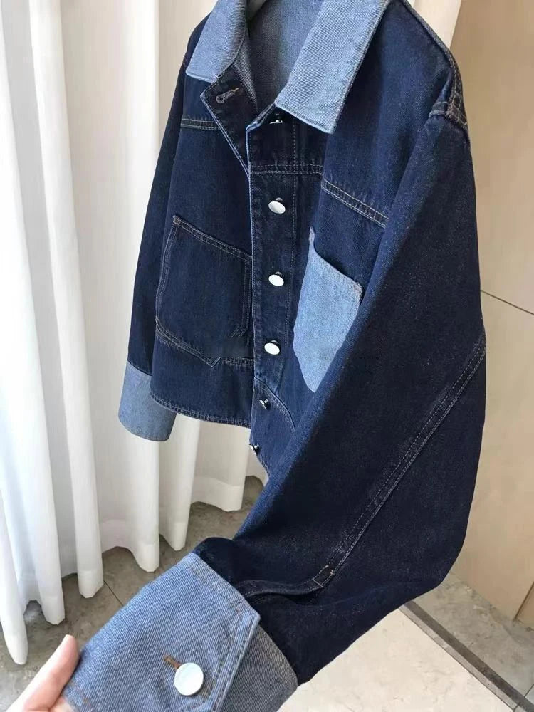 Retro Contrast Denim Jacket