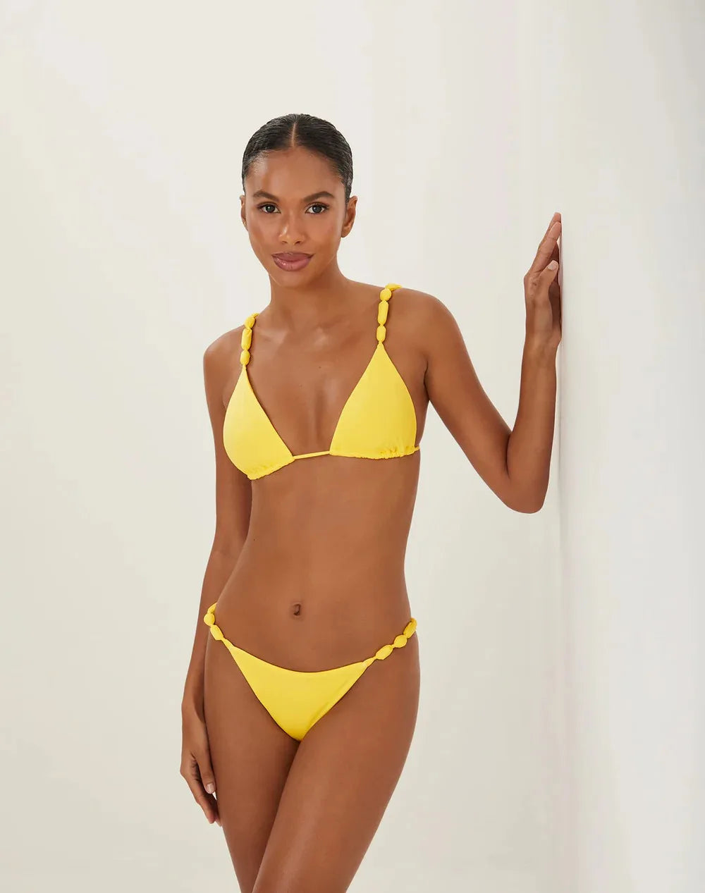 Burgundy Bikini Set with Gold Detail
