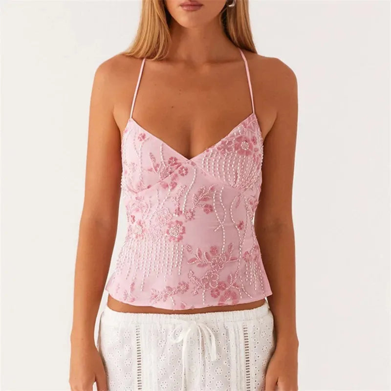 Sequin Beaded Cami Mini Dress