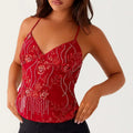 Sequin Beaded Cami Mini Dress