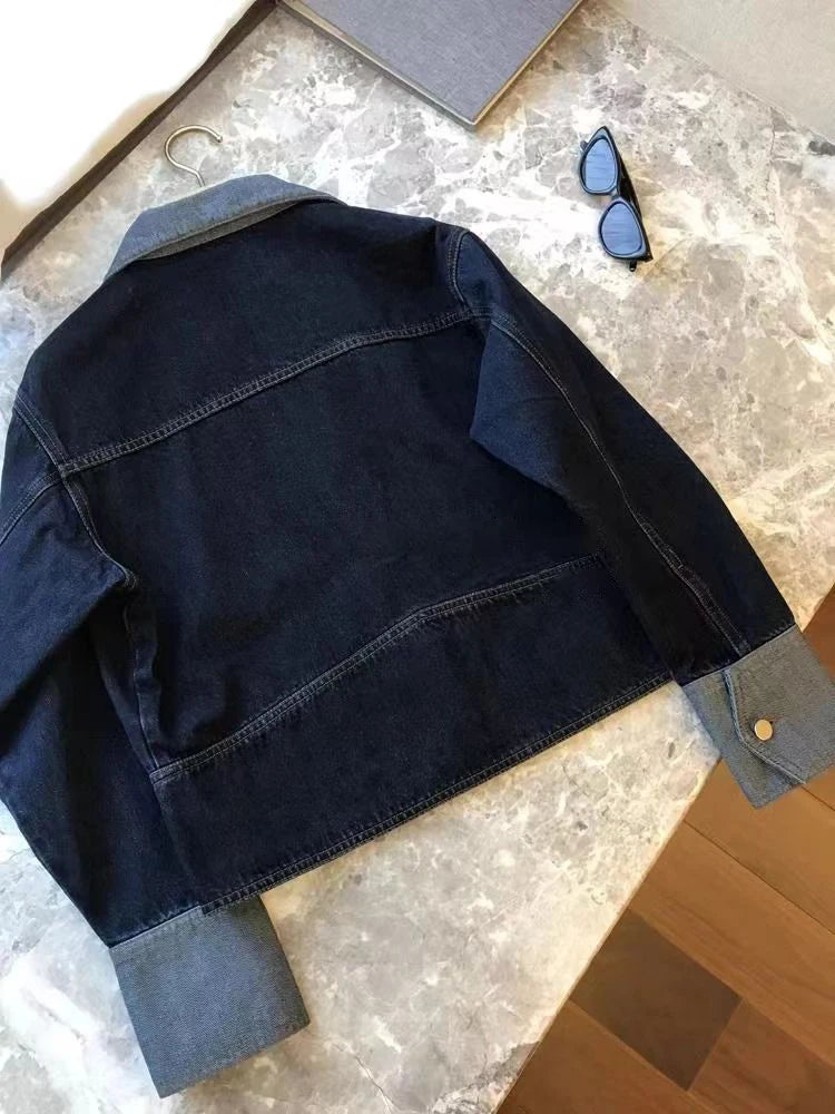 Retro Contrast Denim Jacket