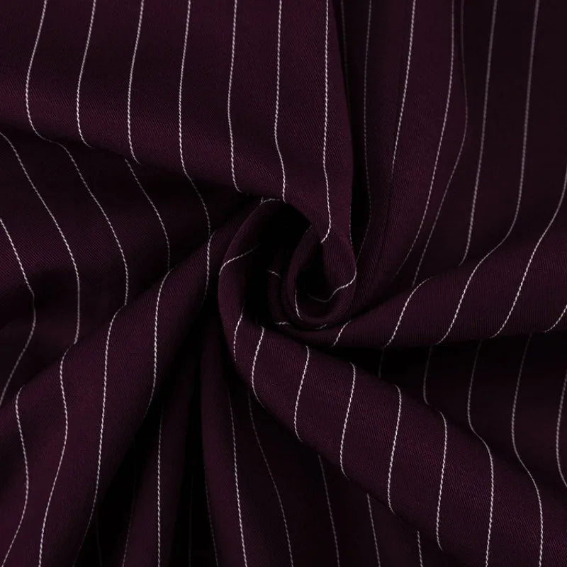 Burgundy Stripe Blazer Coat